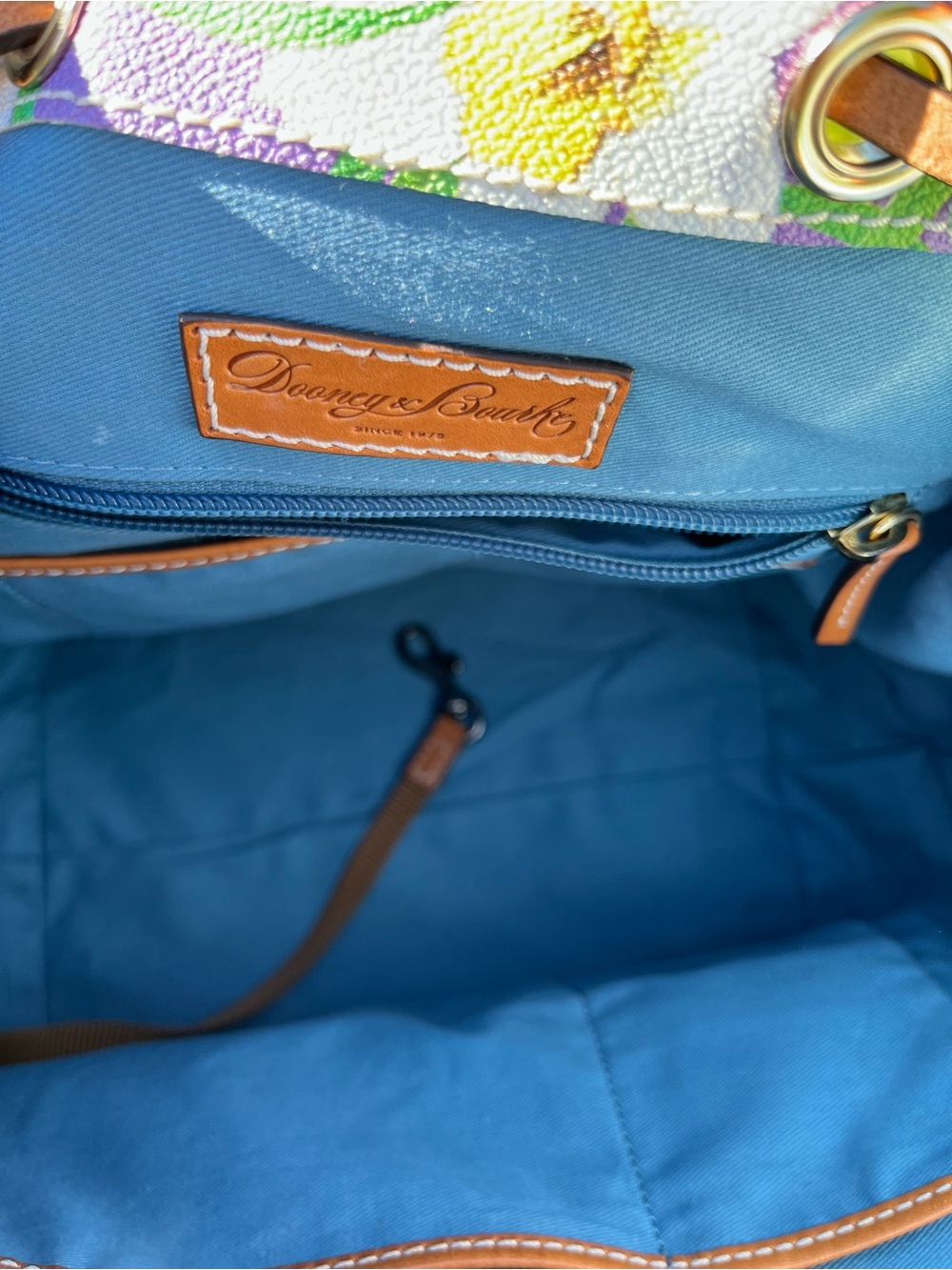 Dooney & Bourke Purple Daffodil Drawstring Bucket Bag - Picture 9 of 15